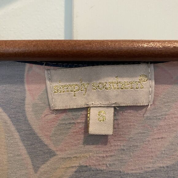 Simply Southern Dress Women Small Navy Blue Pineapple Tunic Stretch Preppy Beach - Picture 2 of 11